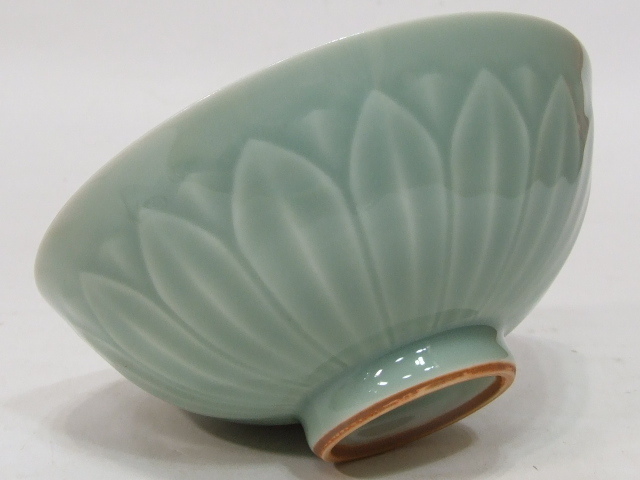 471617 加藤渓山 作 天龍寺青瓷 耳付花瓶（共箱）茶道具