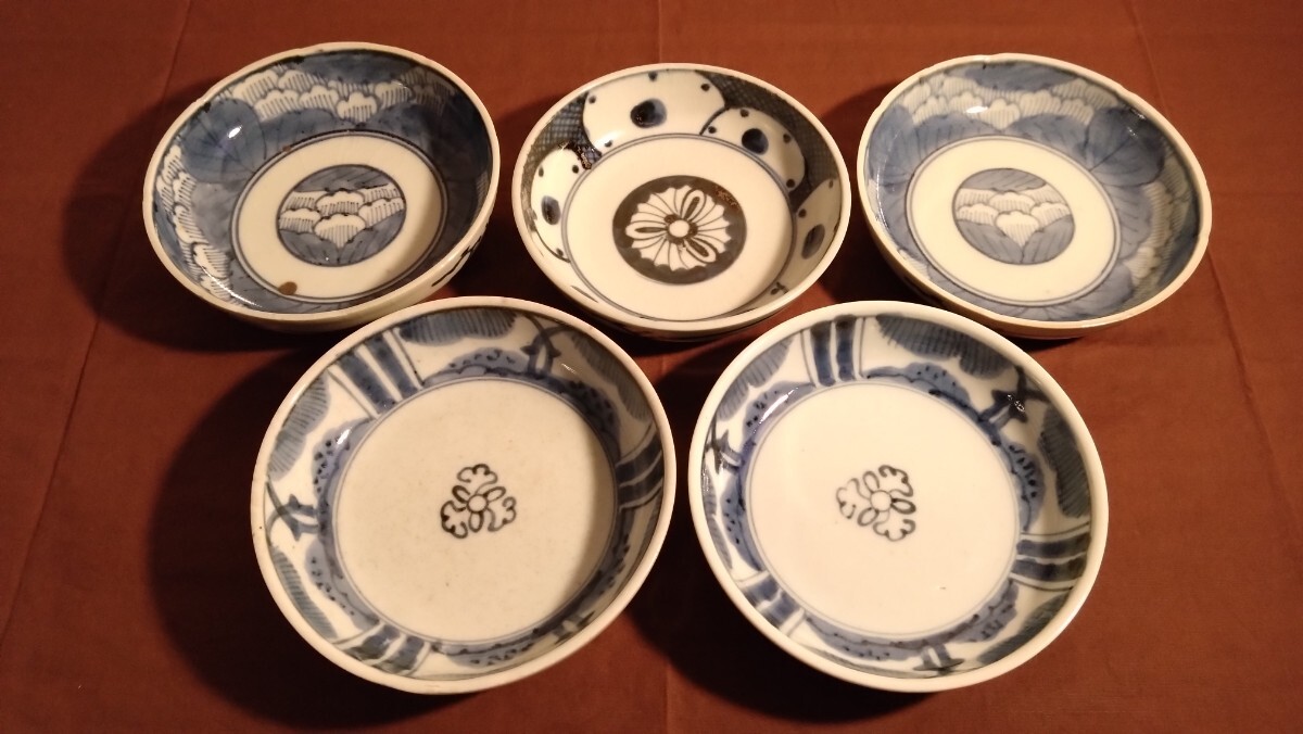 骨董古伊万里(シダ唐草紋)なます皿4枚