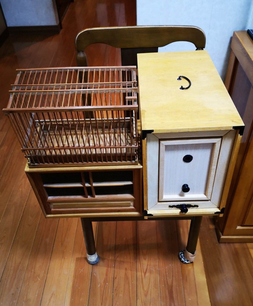 メジロ籠用・ホオジロ籠用寝せ籠2個 ＆メジロ籠『鳥籠3点セット