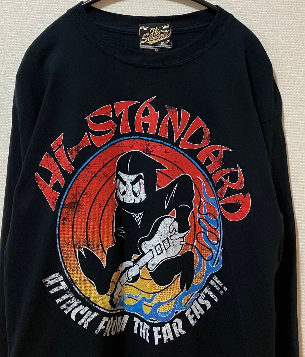 日本製 美品 Hi-STANDARDハイスタンダード 忍者 ロングTシャツ PIZZA