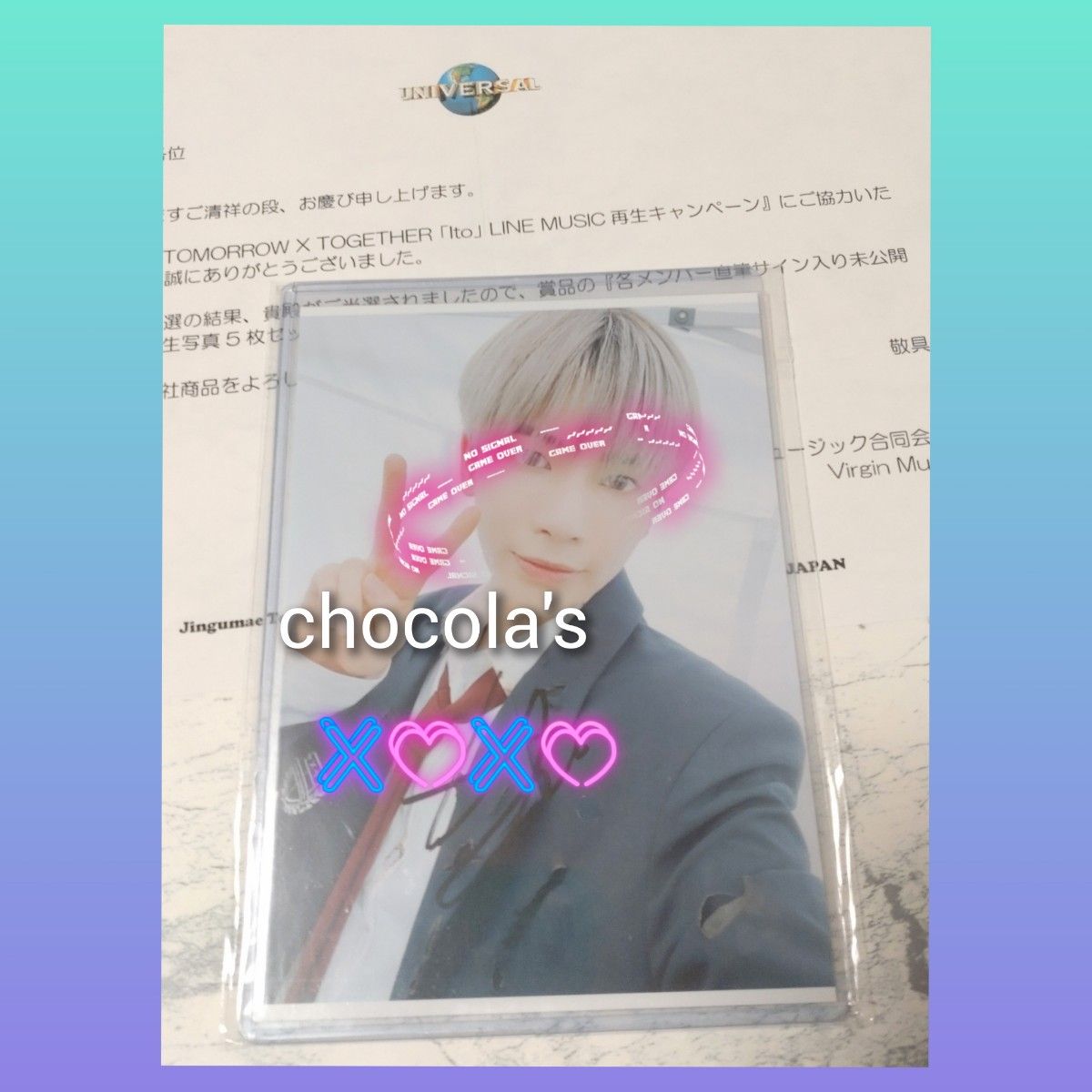 TXT 直筆サイン LINE music スビン テヒョン ボムギュ TXT スビン