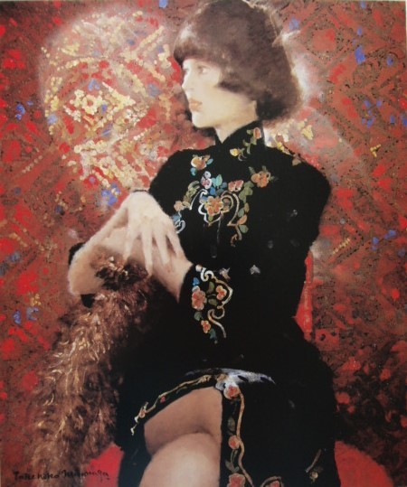 宮永岳彦、碧、大判・希少な画集より、新品高級額・額装付、状態良好 宮永