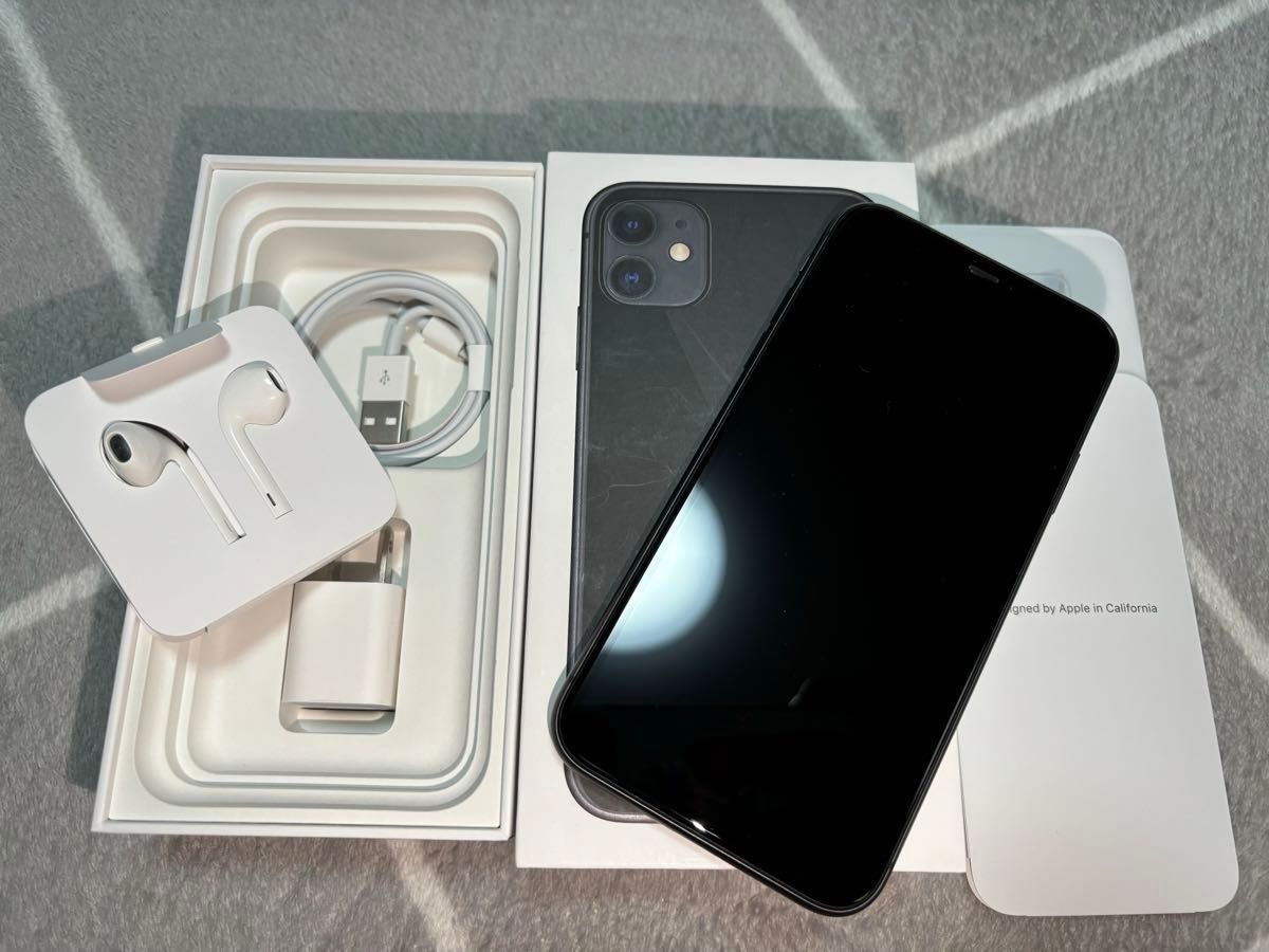 iPhone 11 ブラック 128 GB SIMフリー 付属品全て フィルム付き｜Yahoo