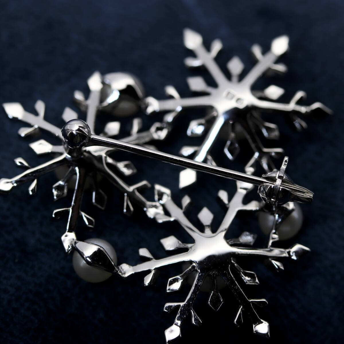 MIKIMOTO(ミキモト) ブローチ シルバー パール 真珠 雪 結晶