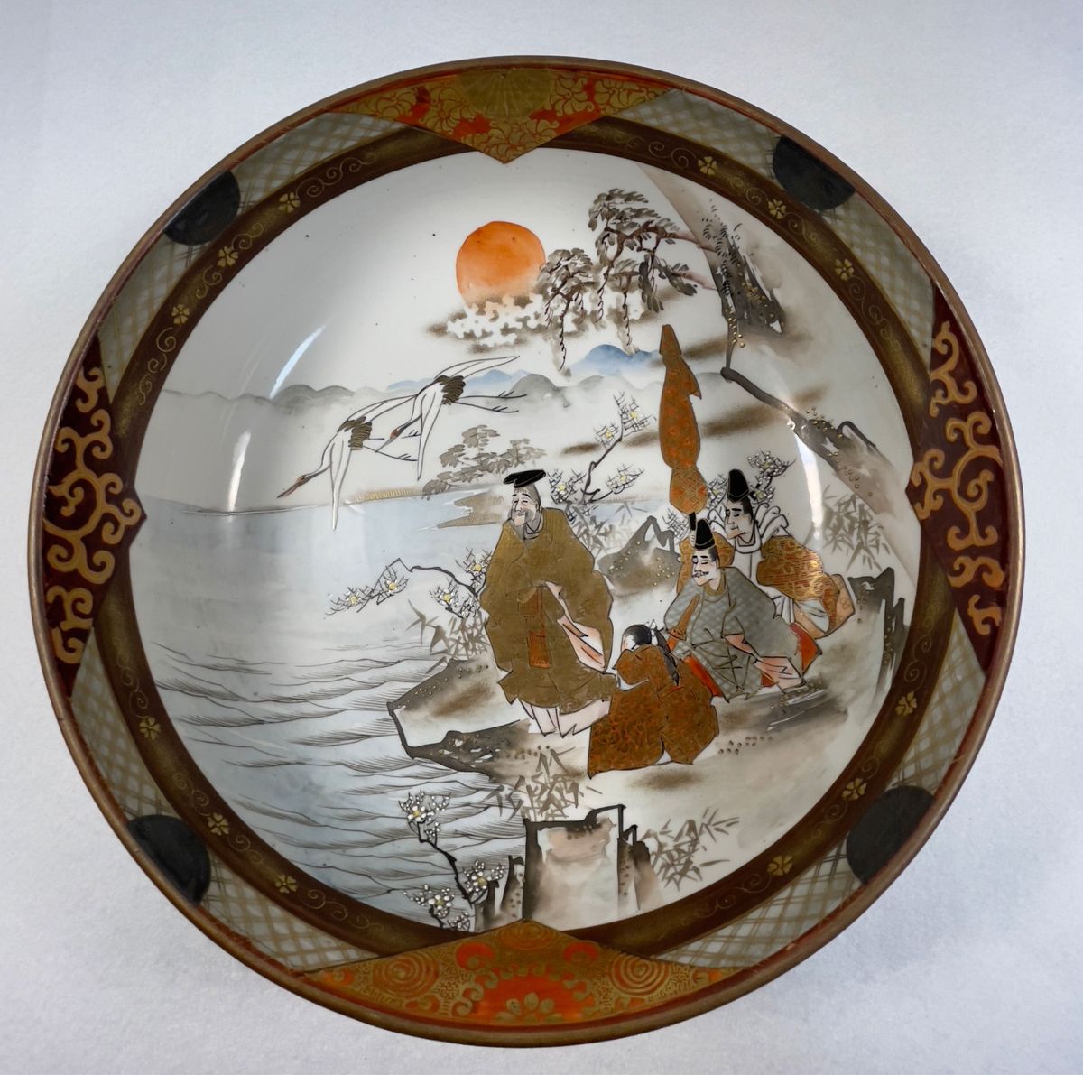 tokora様御専用」保管品レトロ九谷焼金彩百人一首飾り壷高さ約31㎝九谷