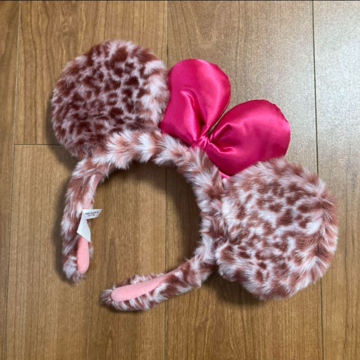 東京ディズニーリゾート ミニー カチューシャ 豹柄 ヒョウ柄 ピンク