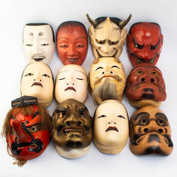 Yahoo!オークション - 能面 小面 般若 天狗 弱法師 顰 べし見 翁 若女