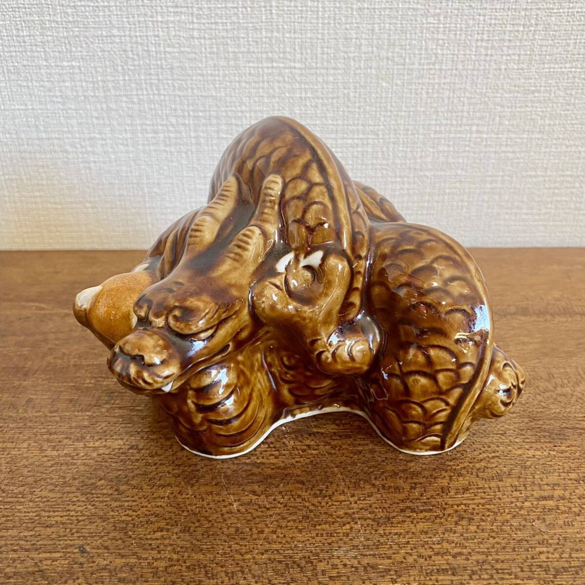 二代 徳田八十吉 都賀田勇馬 合作 辰置物 / 九谷焼 干支 置物