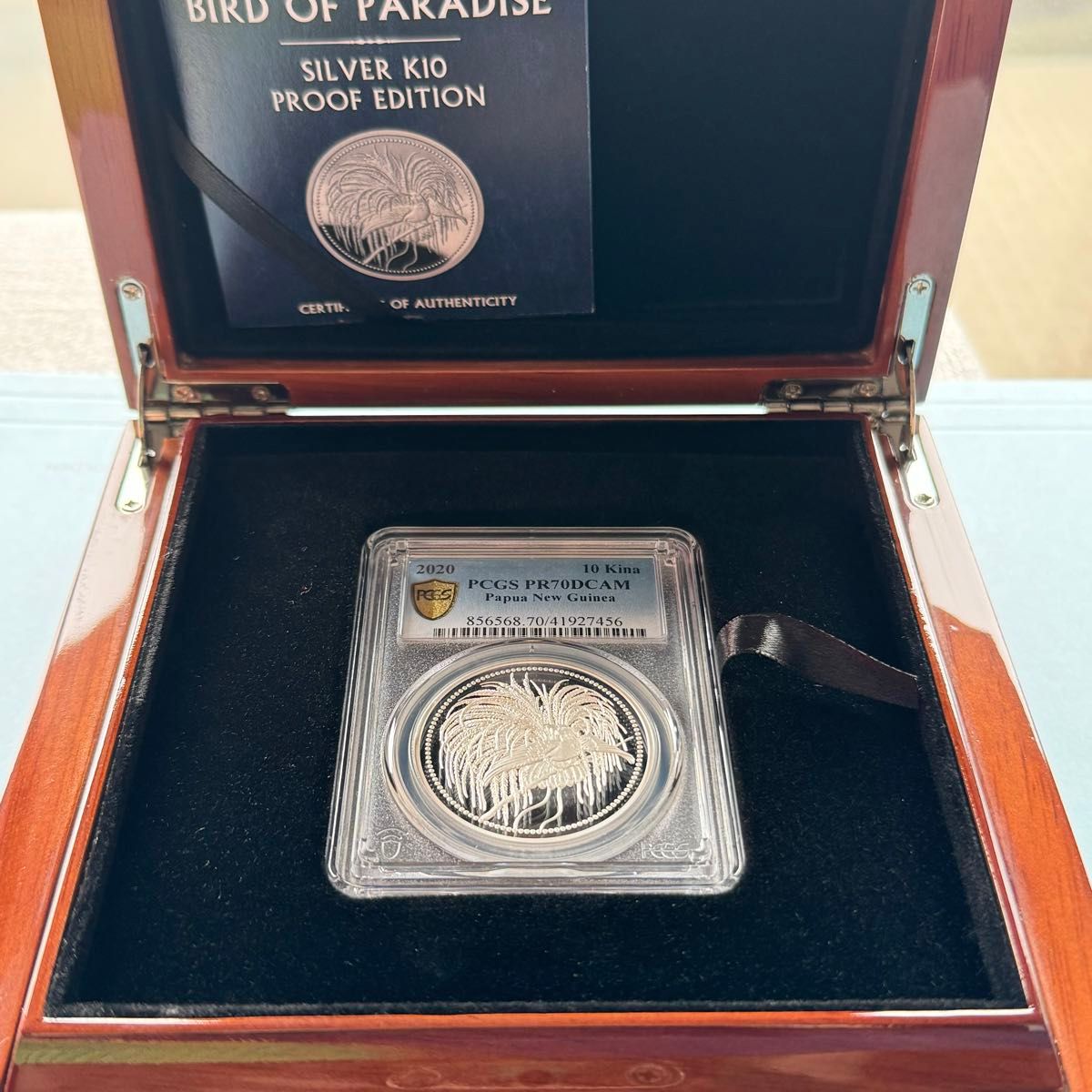 最高鑑定】パプアニューギニア 2020年 極楽鳥 10キナ銀貨 プルーフ貨