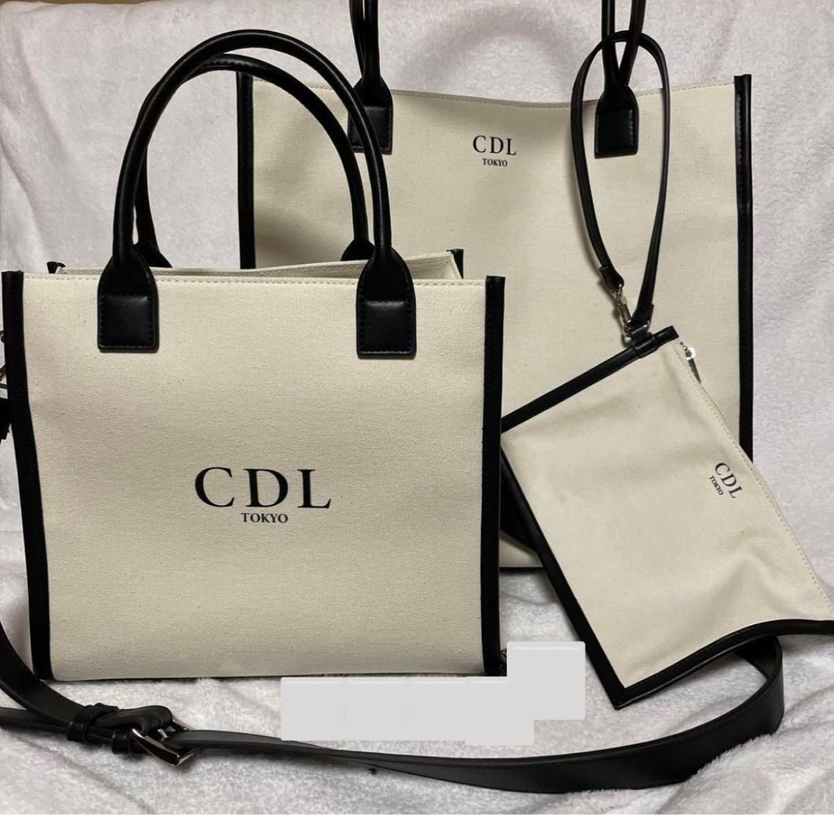 CDL TOKYO キャンバストートバッグ large 白 CDL TOKYO CANVAS TOTE