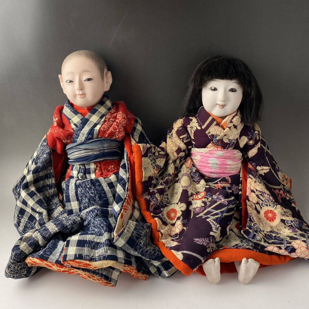 市松人形① 50cm 本頭 縮緬着物小物揃ってます