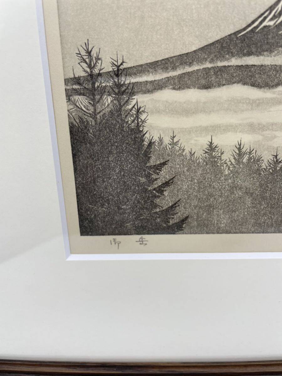 LUNA/￼福井正郎 雪 木版画 作家サイン額30×39絵17×24cm LUNA/￼福井