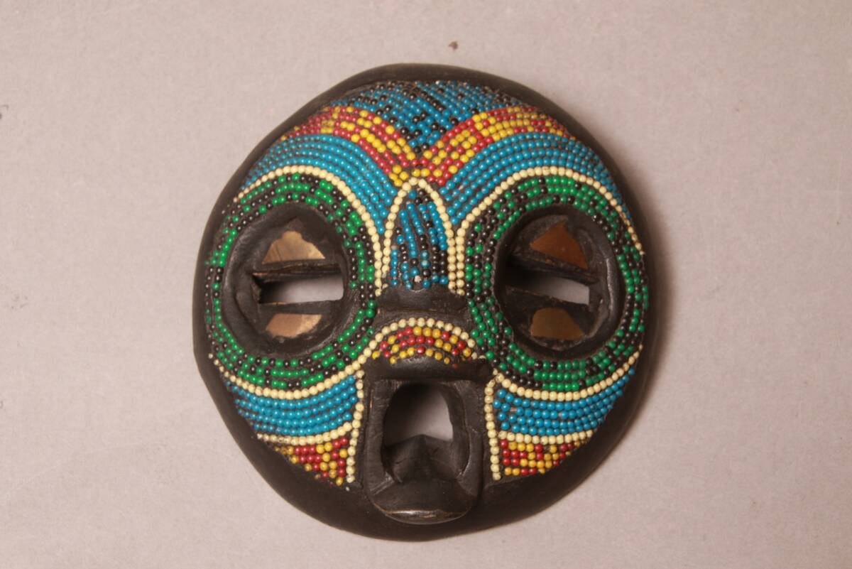 アフリカ/お面/ビーズ/民族/仮面/マスク/ヴィンテージ/民藝/primitive