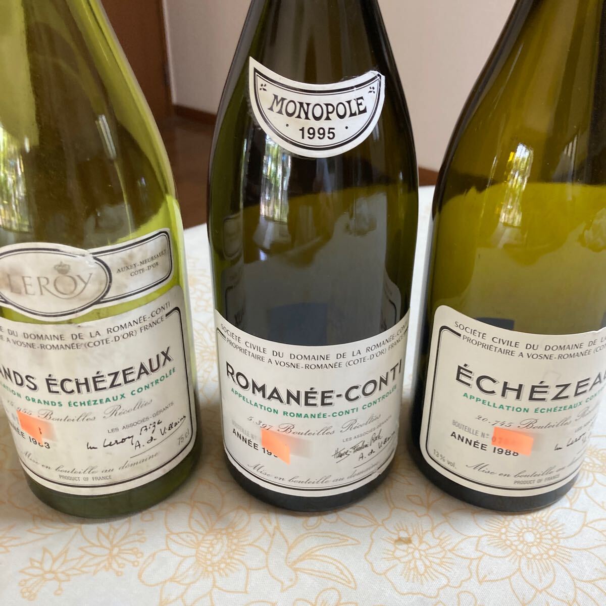 ロマネコンティ 空瓶 コルク付き 3本セット ロマネコンティ空瓶コルク付き3