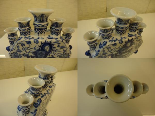 中国美術 中国古玩 染付花鳥図文 民国 清代 中国 陶器 染付