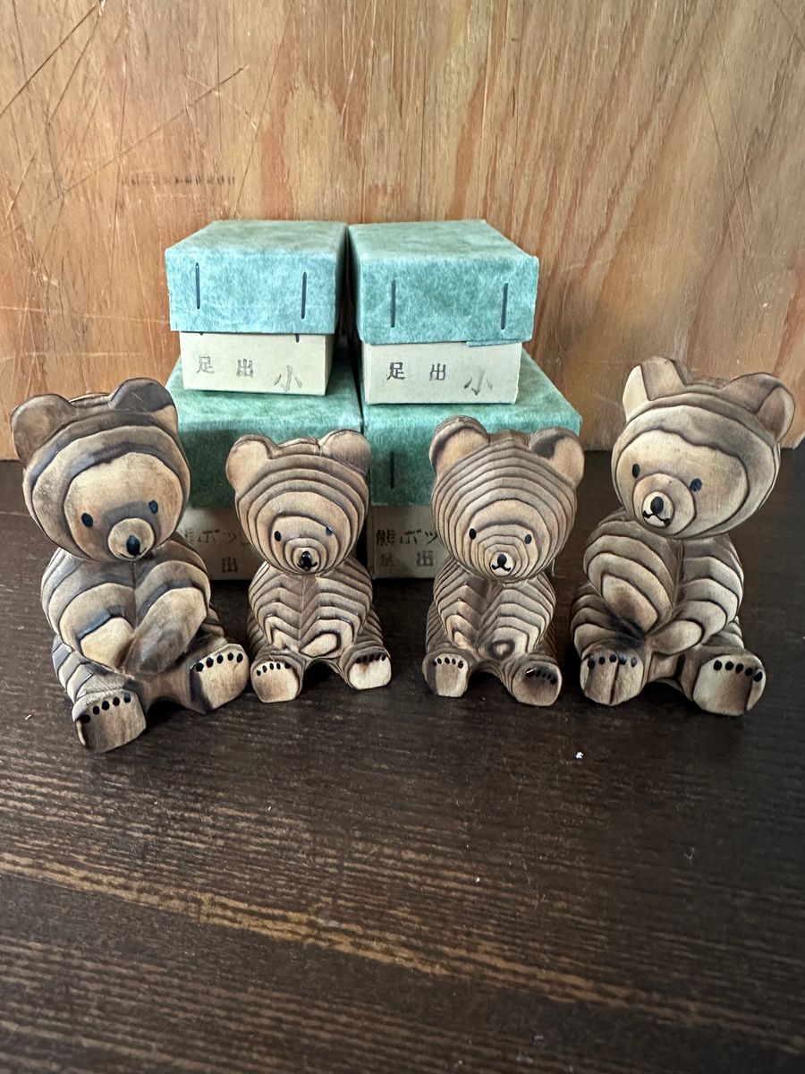 熊の置物 昭和レトロな木彫りの熊の置物 横幅36cm｜Yahoo!フリマ（