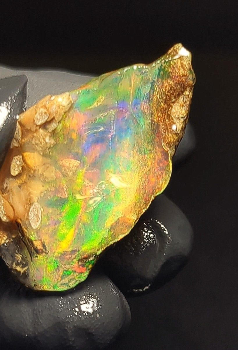 79ct】エチオピア オパール 原石 天然石 鉱物 標本 鉱石 ブルー 79ct