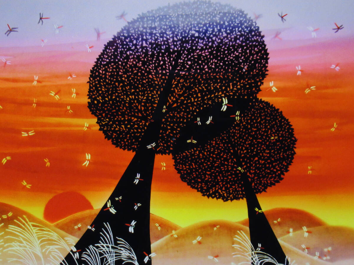 真作□藤城清治 版画 夕日の思い出□絵画 美しき日本 四季の情景