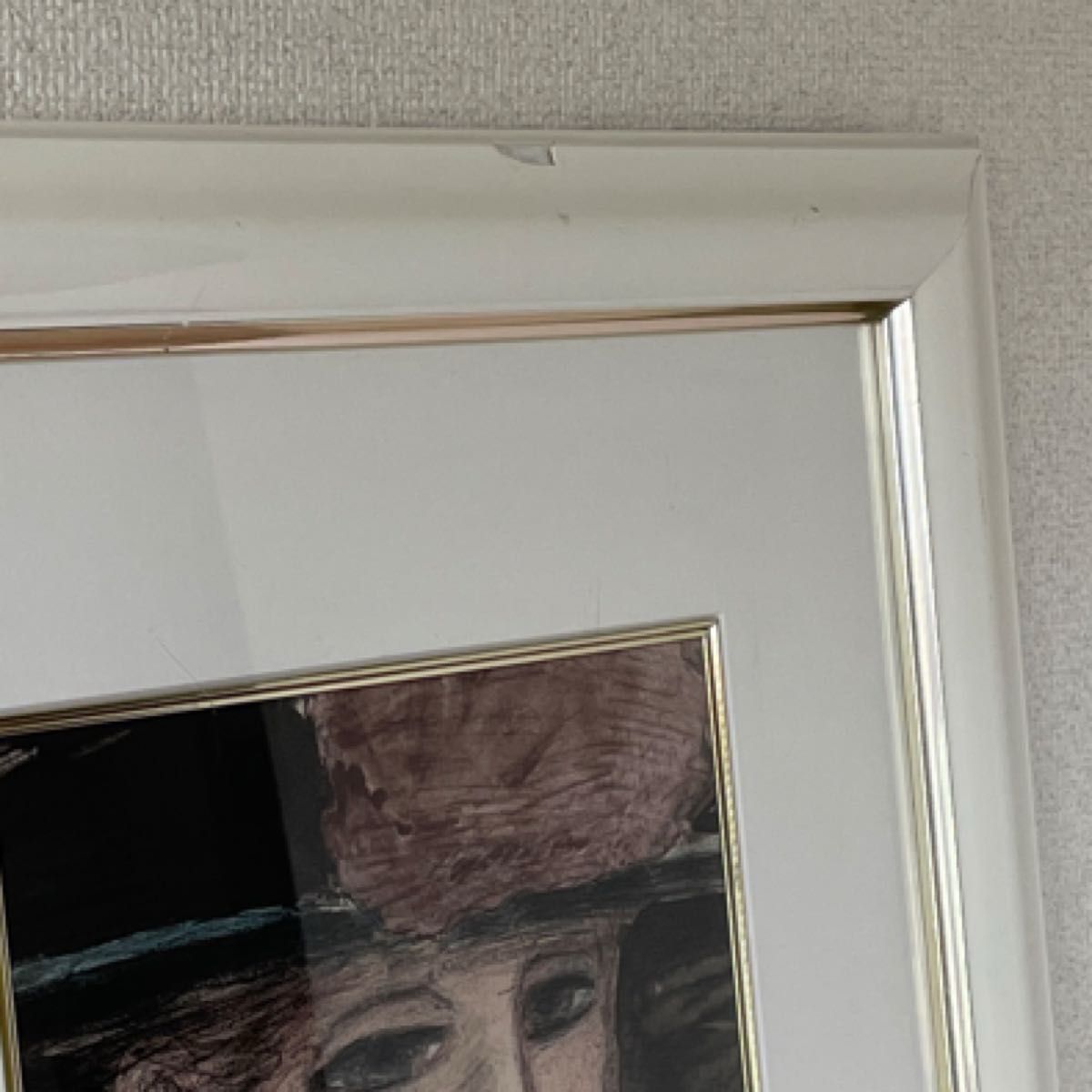 ジャン・ピエール・カシニョール リトグラフ 赤い花飾りの帽子 額装