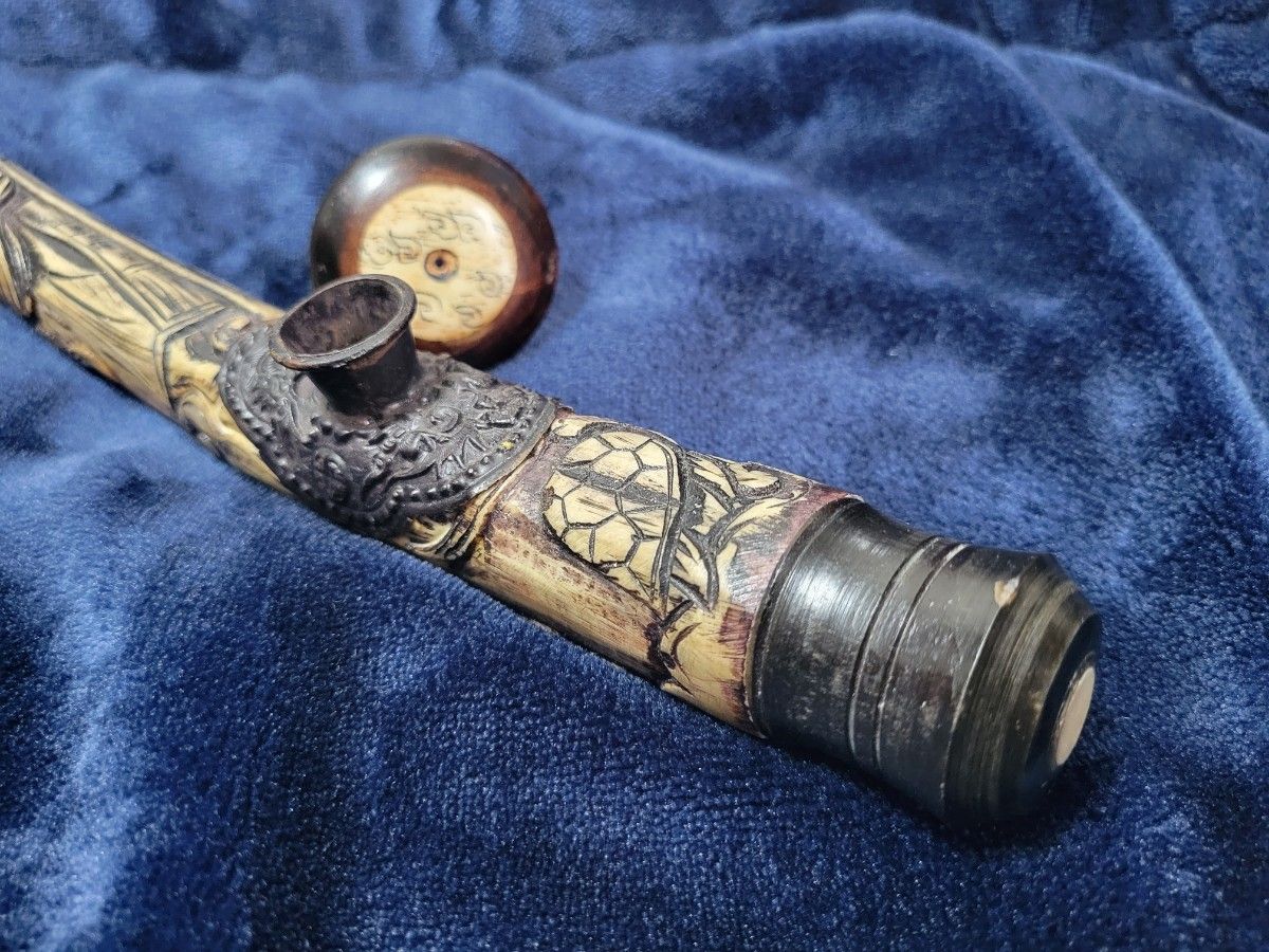 アンティーク 阿片 煙管 アヘンパイプ 煙管筒 中国骨董 中国古玩 中国