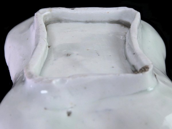 fbro-mS 古伊万里 型刷印判 幾何学 市松紋様の図 変形皿 江戸期 古