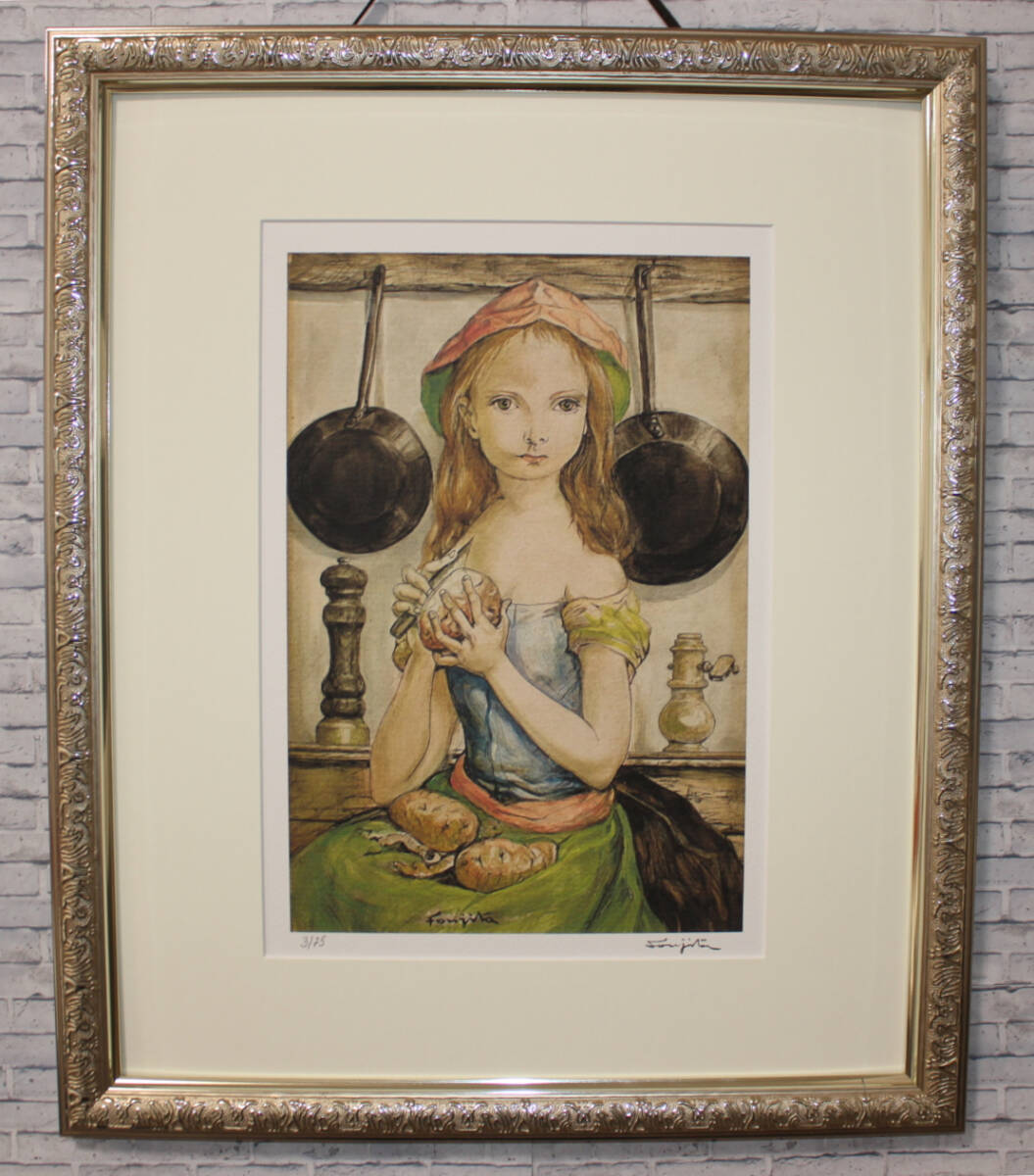 藤田嗣治 エスタンプリトグラフ「マドンナ」 100部限定