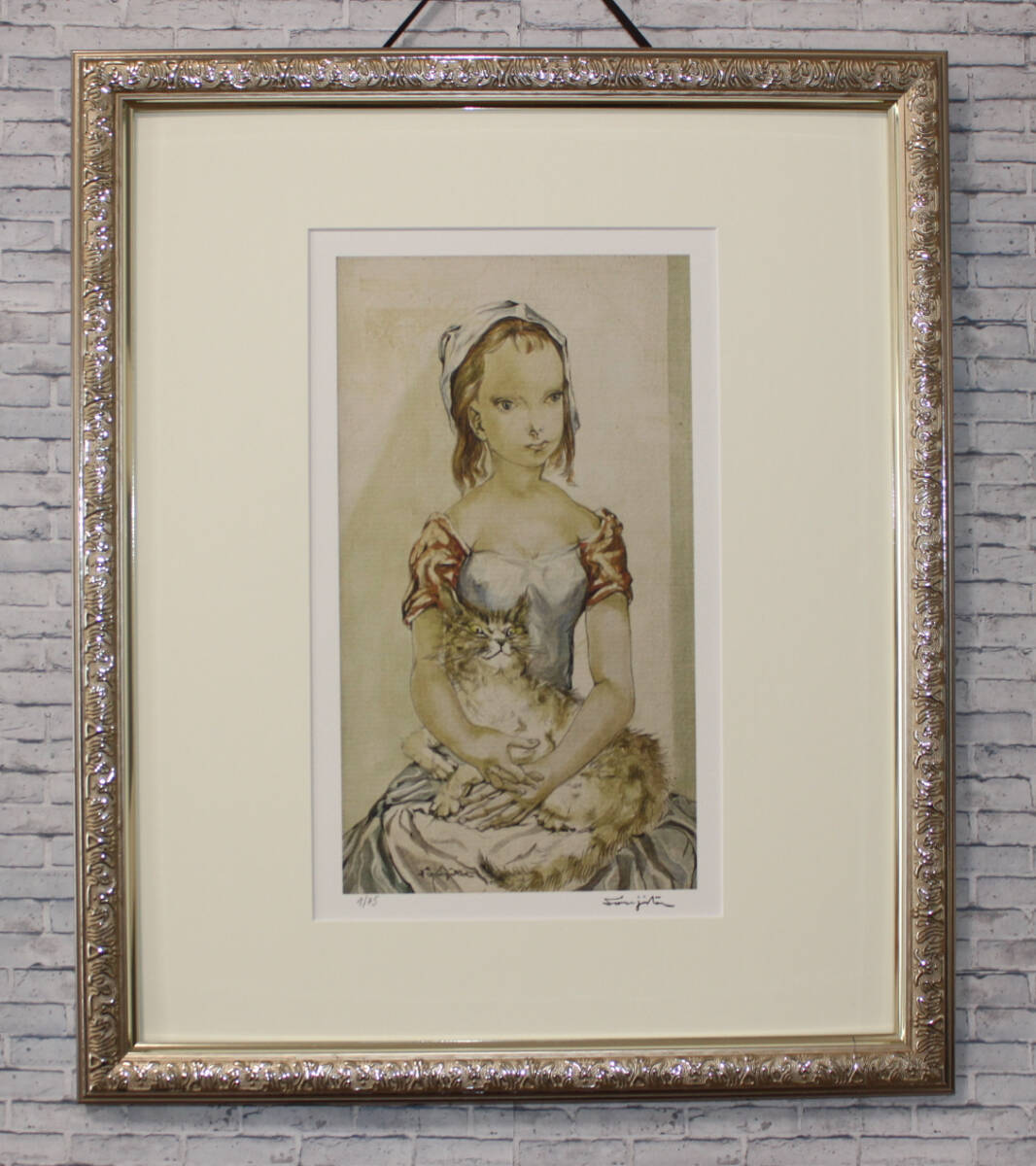 藤田嗣治 リトグラフ「フルール河岸ノートルダム大聖堂」 75部限定｜