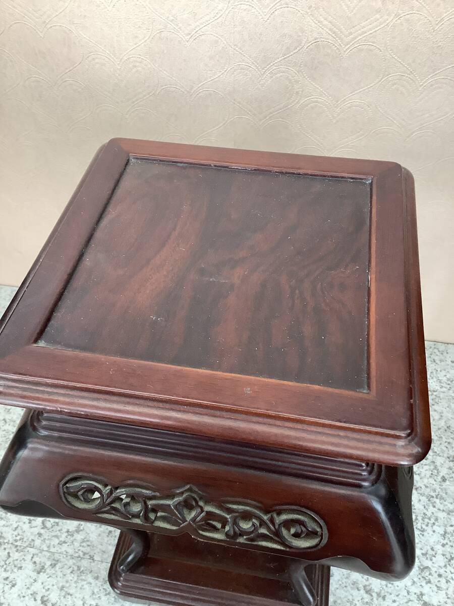 中国美術 紫檀 唐木 木製飾リ台 盆栽台 花台 香炉台 年代物
