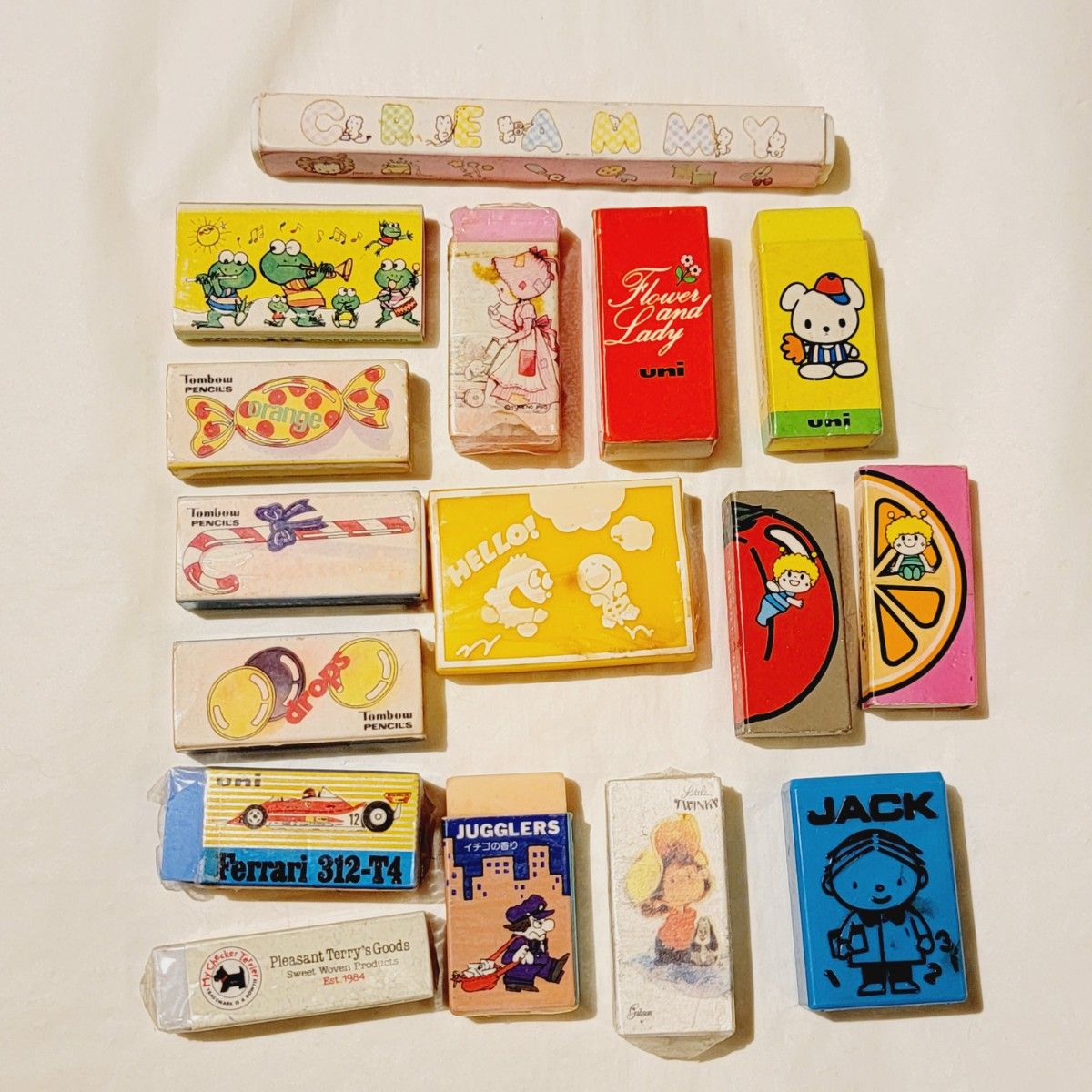 羽子板字消 消ゴム ヒノデワシ 箱付 合計22個昭和レトロ文房具