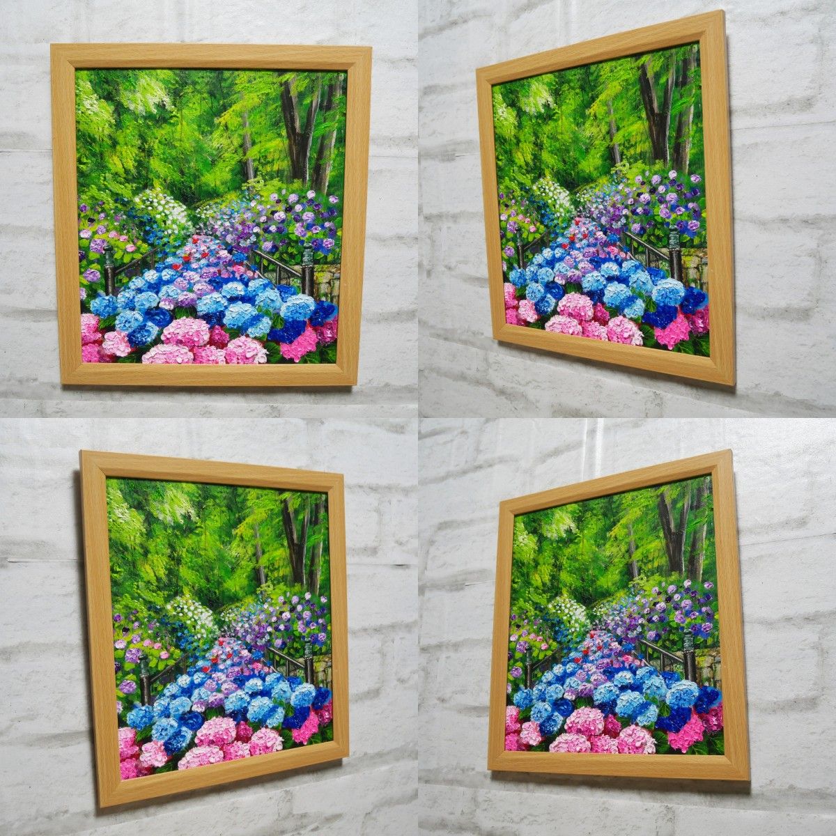 油絵 油彩 油彩画 絵 絵画【紫陽花寺】 油絵 油彩 油彩画 絵 絵画