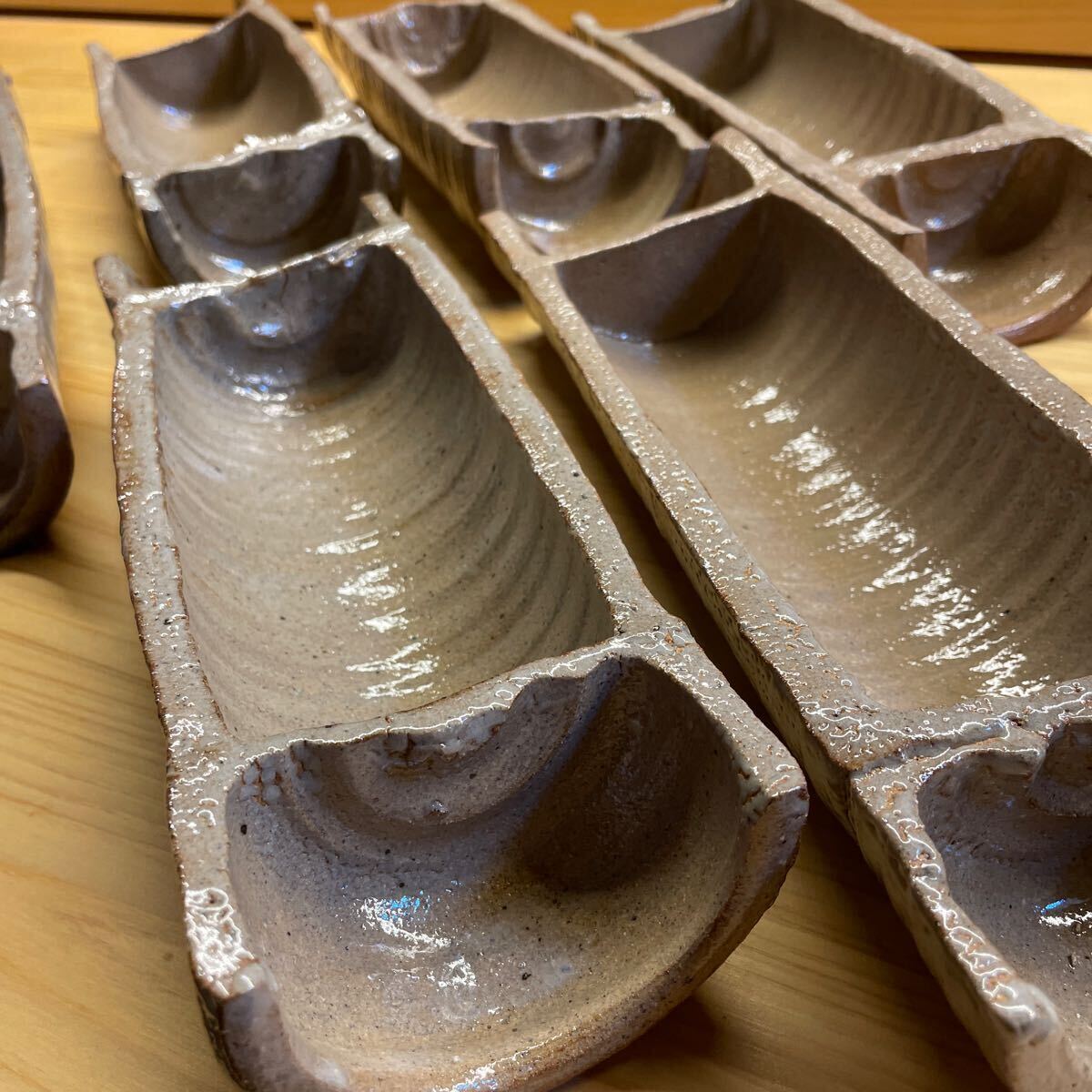 西岡良弘 唐津 割竹向附 6客 西岡小十 小次郎窯小十