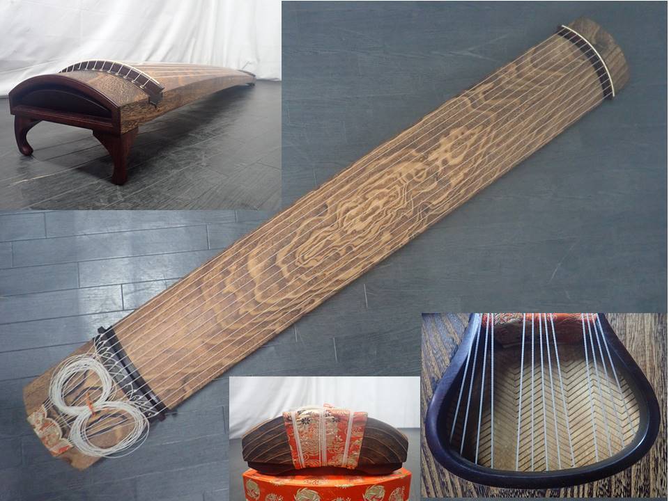 k*i様 綾杉彫 箏 (お琴) 十三絃 和楽器 美品 山有銘（くり甲 蒔絵付き