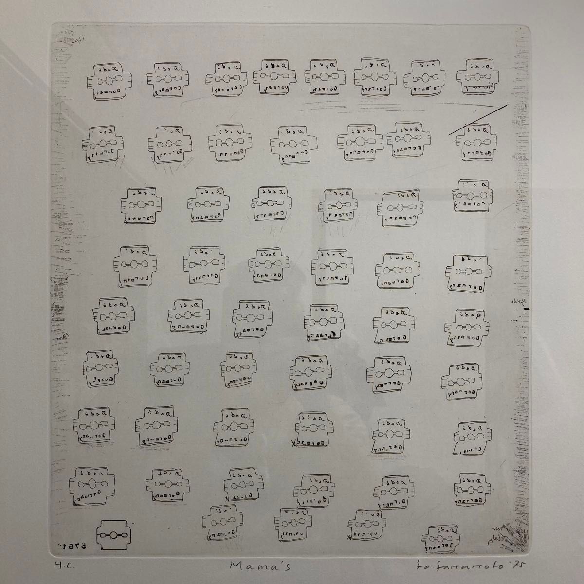 真作】山本容子「Mama's」大判エッチング 直筆サイン 版画 絵画 銅版画