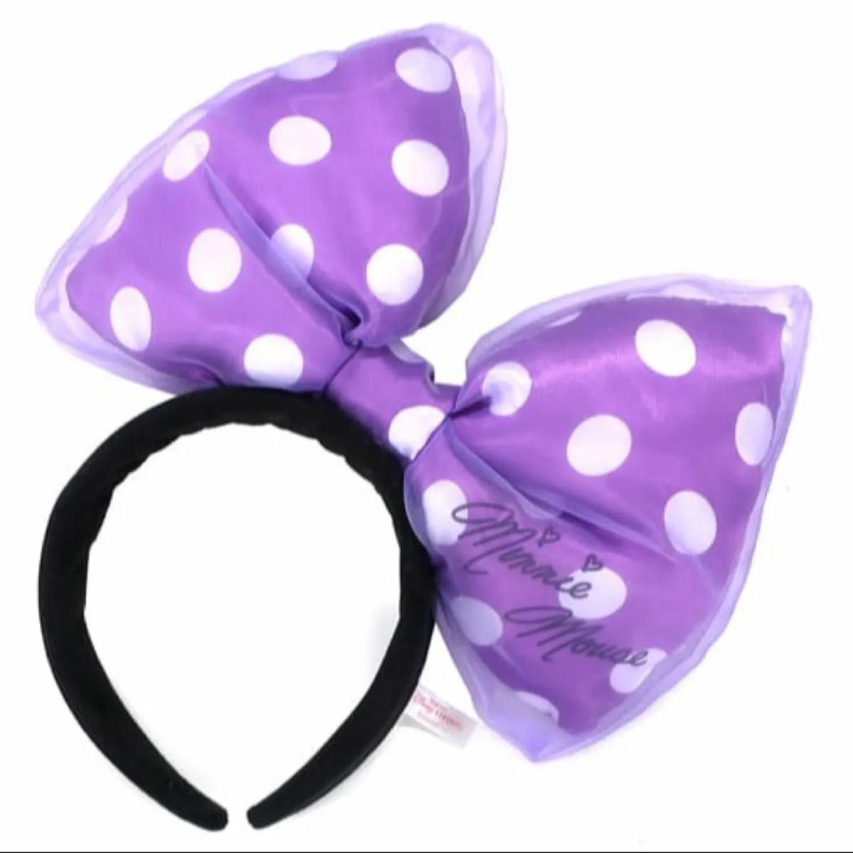 東京ディズニーリゾート カチューシャ ミニーマウス 水玉リボン 紫