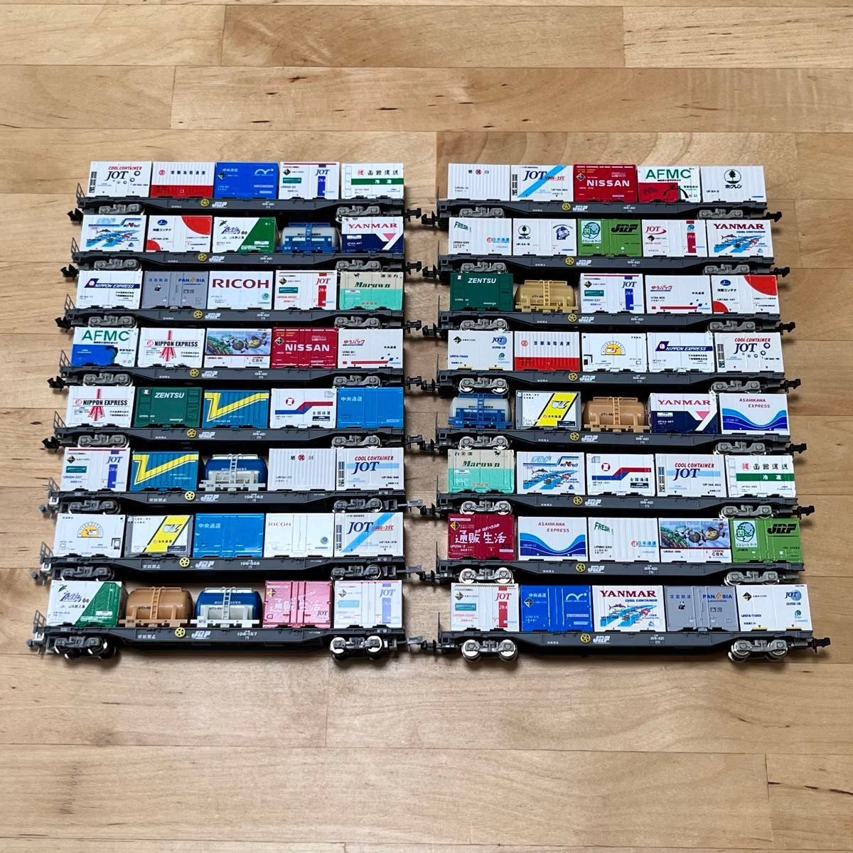 Nゲージ TOMIX＆朗堂他… コキ106/16両 + コンテナ/80個 セット｜Yahoo