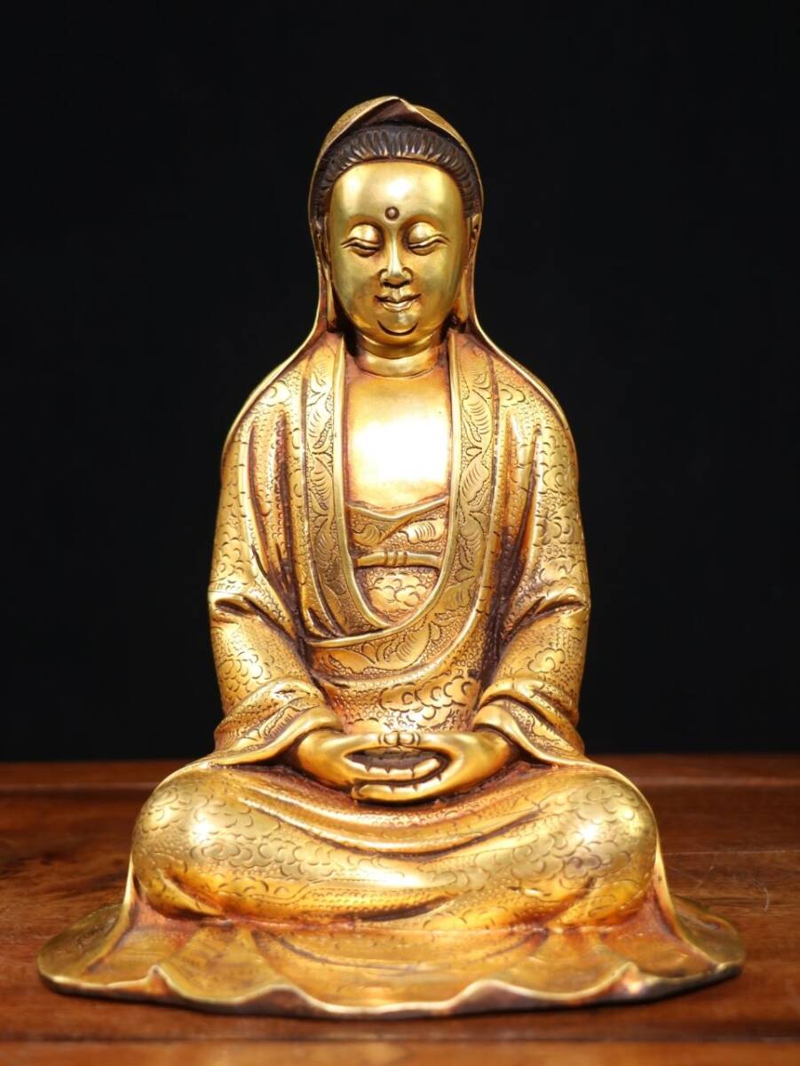 仏教美術清代辰砂座仏像中国美術