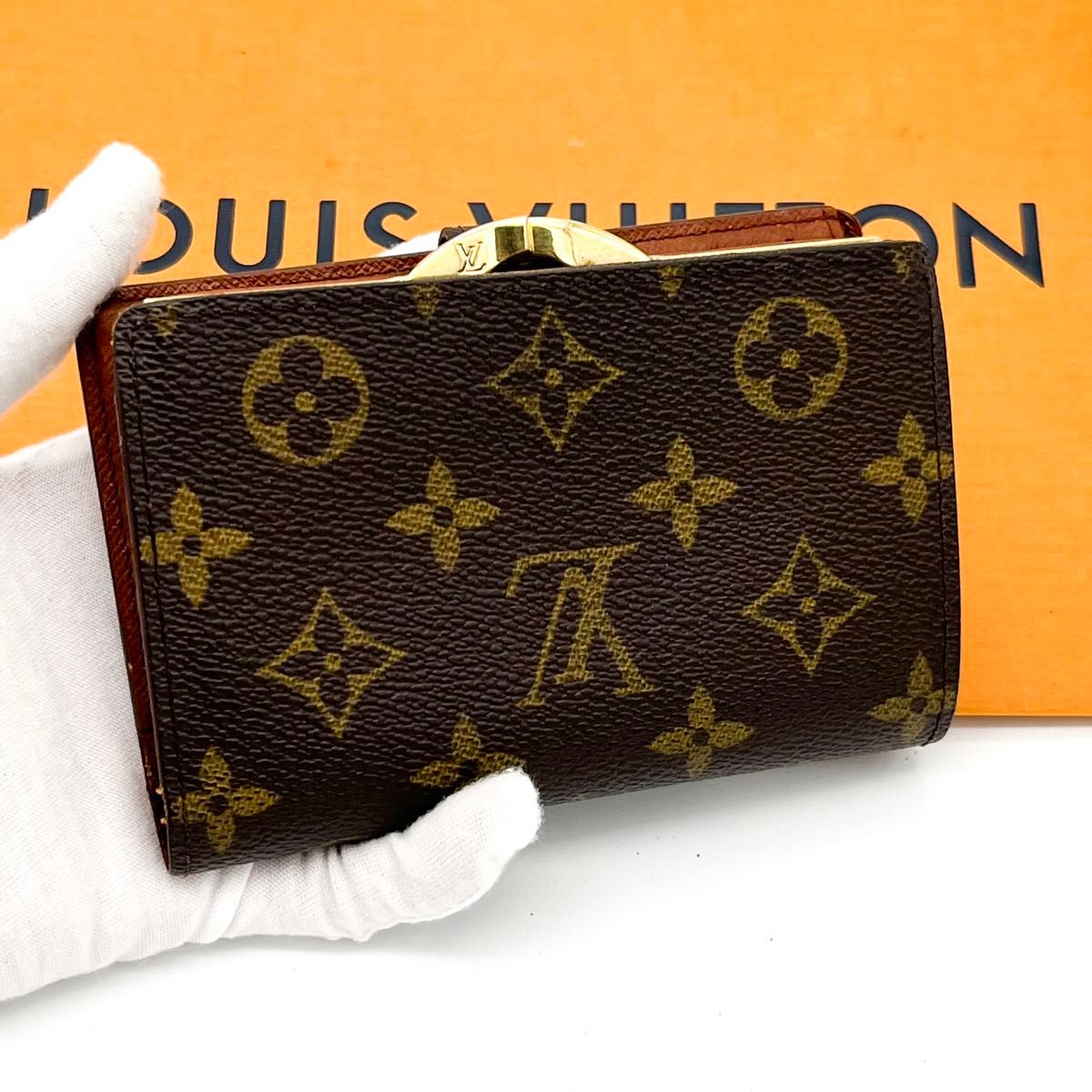売れ筋 r81 ヴィエノワ モノグラム ルイヴィトン がま口 二つ折り財布