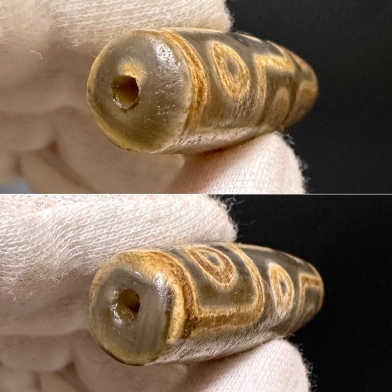 ◇チベットの伝承品◇九眼天珠 茶色瑪瑙/16世紀 チベタン 本物保証/dzi