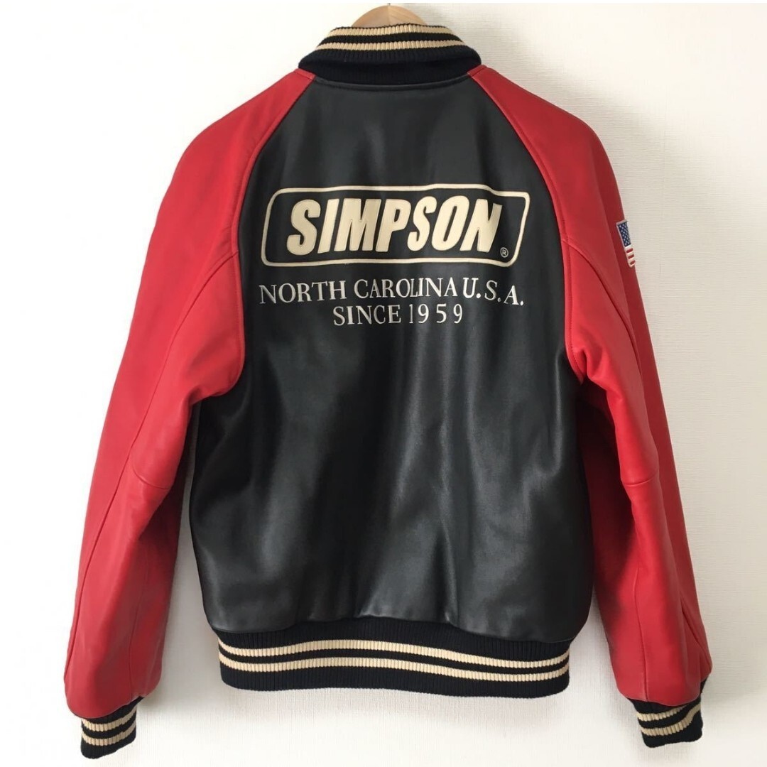 SIMPSONシンプソン牛革オールレザースタジャンLライダースジャケット本