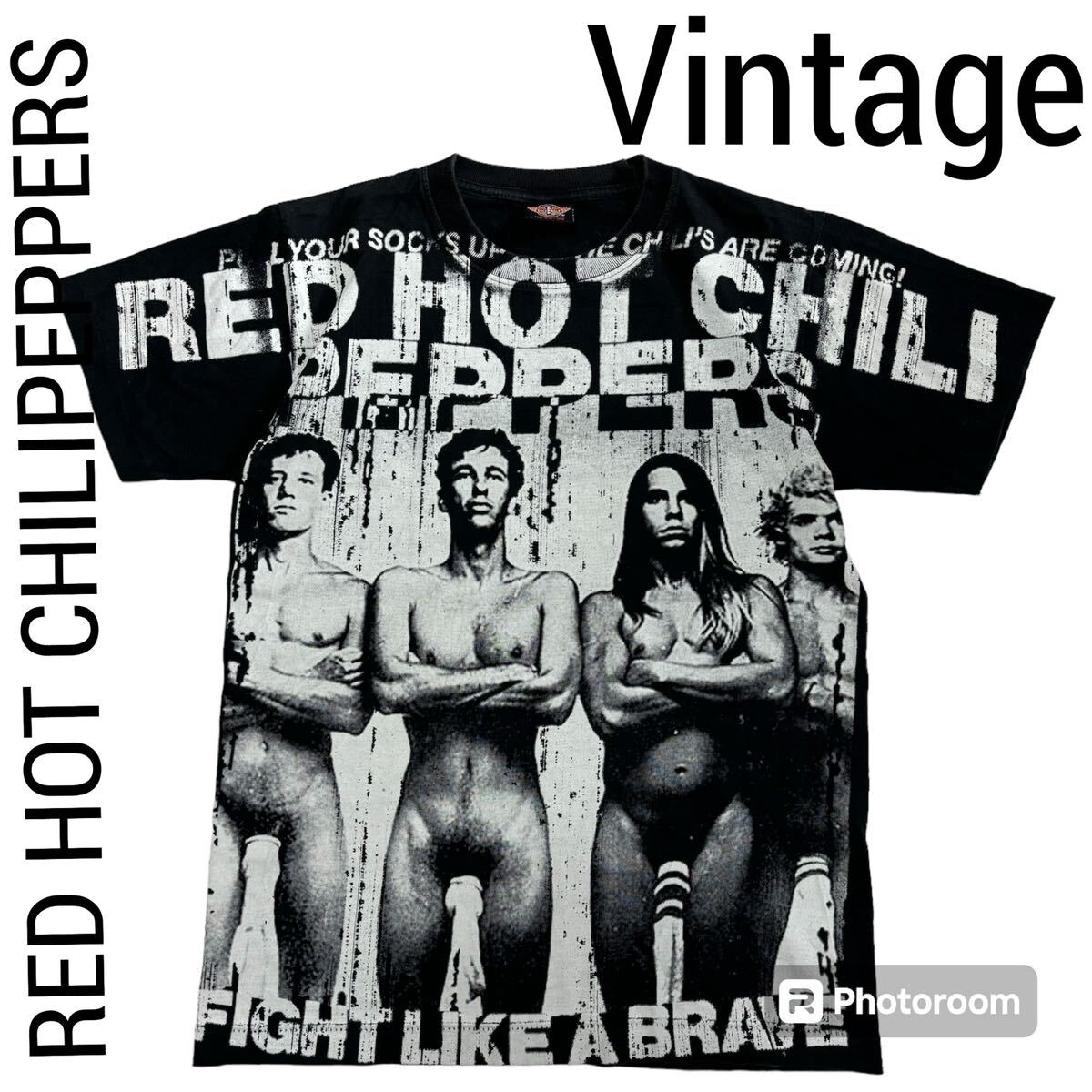 Vintage RED HOT CHILIPEPPERS フルプリント Tシャツ M 黒 レッチリ
