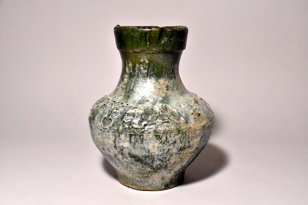 土器□須恵器 壷 緑釉古壺 花瓶 オブジェ 古玩 唐物 中国時代物 骨董品