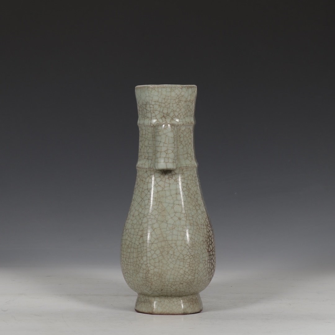 南宋時代 青磁 貫耳瓶 青磁 官汝窯貫耳瓶 汝官窯