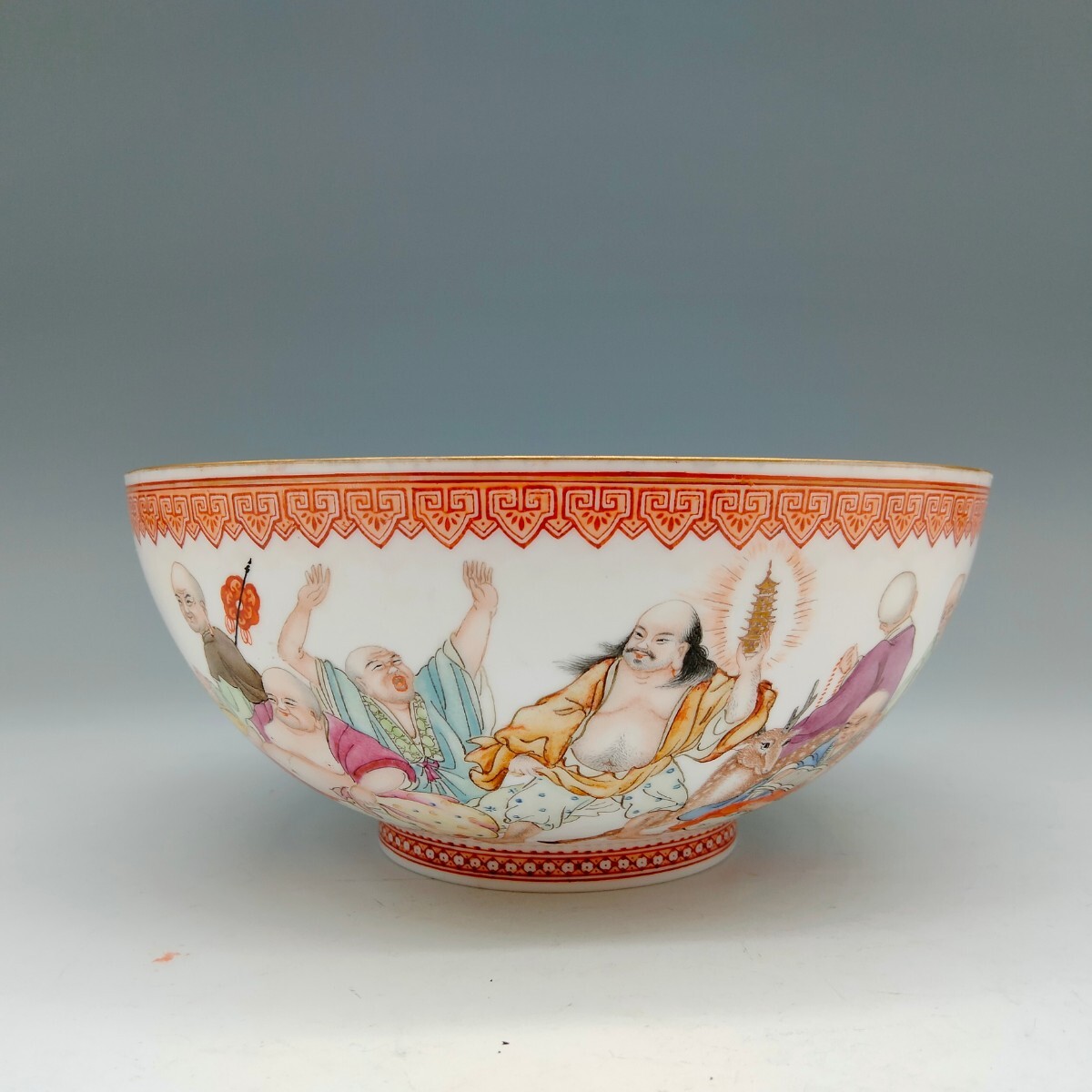 乾隆年製 金彩色絵 龍花文 薄胎 碗＆色絵 龍花