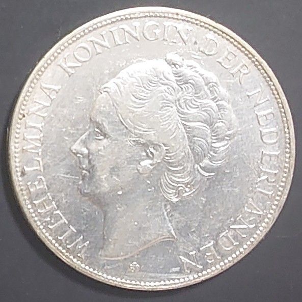 1930年 オランダ銀貨 2 5グルデン ウィルヘルミナ女王大型銀貨 SV720