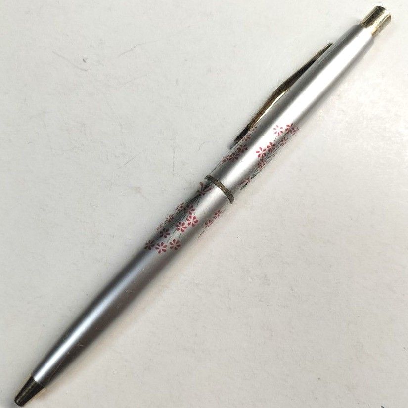 プラチナ万年筆 花柄 花束 ボールペン シルバー 昭和レトロ 廃番 廃盤