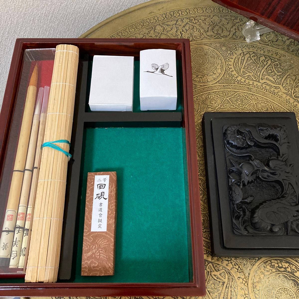 書道具 中国硯 習字セット 美術品 骨董 アンティーク レトロ 中国 書道