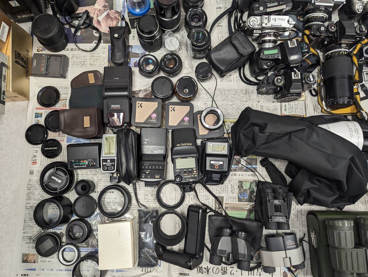 22699 ジャンク カメラ レンズ 大量まとめ/NIKON、OLYMPUS、CANON、他