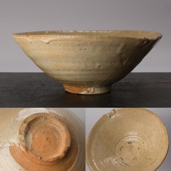 千g393】高麗青磁 鉢 李朝初期 幅約19cm 米色 李朝 青磁