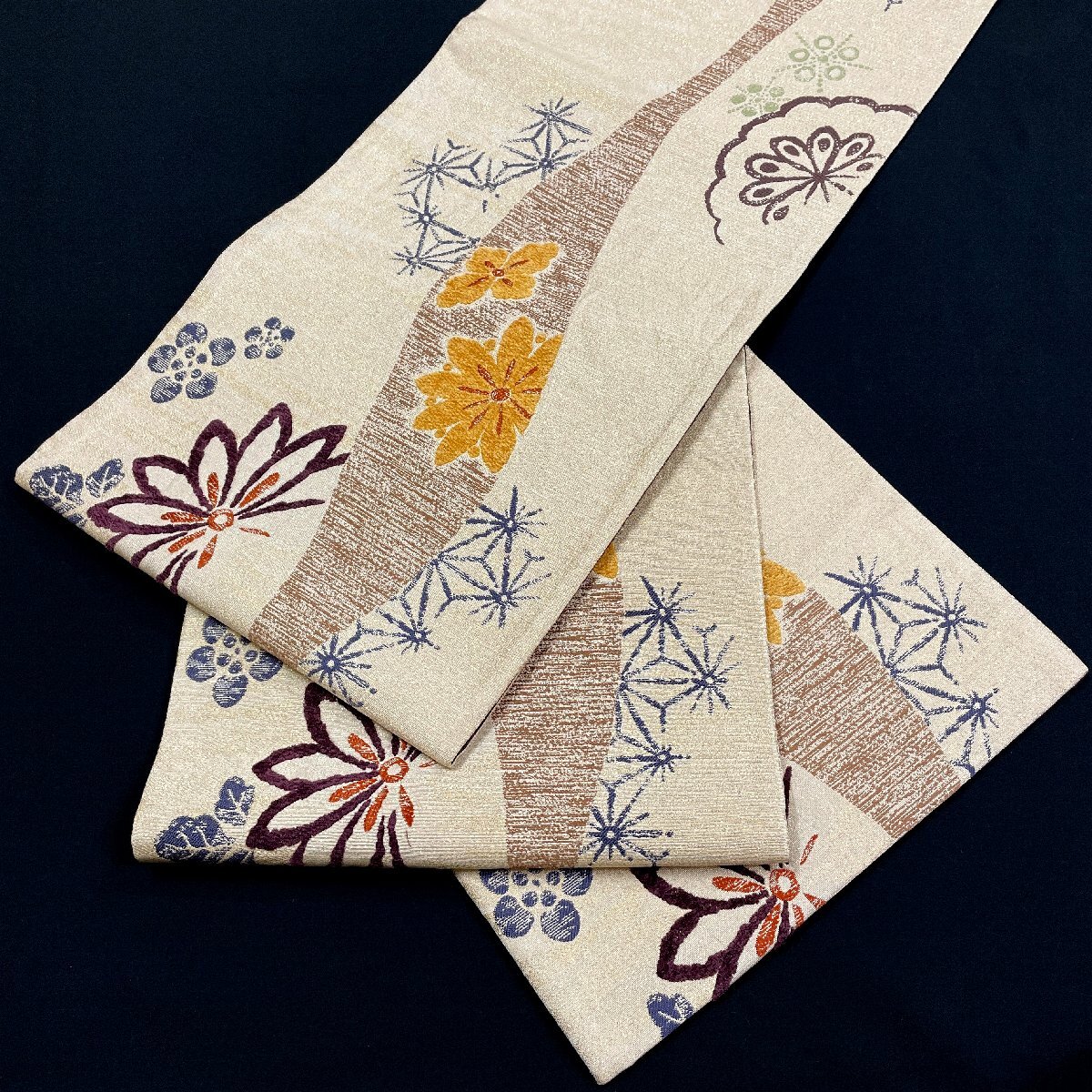 帯76 汕頭刺繍 相良刺繍 駒刺繍 高級 正絹 太鼓六通 袋帯 中国三 帯10