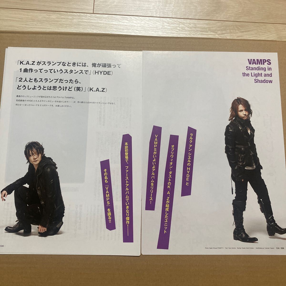 VAMPS HYDE、K.A.Z 直筆サインポスター VAMPS HYDE、K.A.Z 直筆サイン